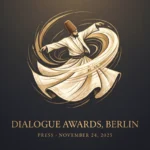 Illustrated poster for the Dialogue Awards ceremony in Berlin, honoring the Mevlevi Sema tradition, November 2025